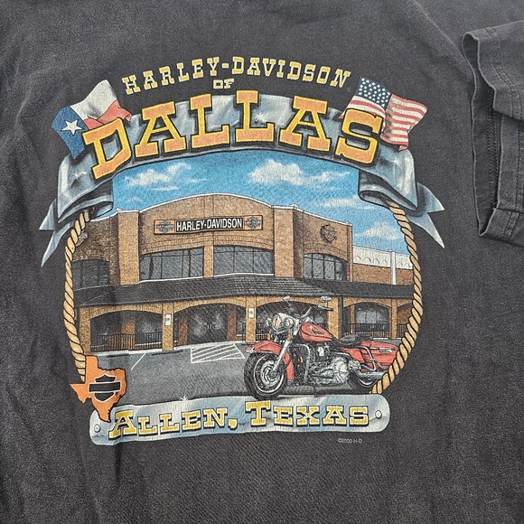 Harley-Davidson Other - Harley Davidson Vintage Y2K T-Shirt Large Dallas Allen Texas Saloon Biker 2000